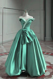 Satin Off-the-shoulder Long Prom Dress Bridesmaid Dress HZ1024