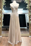 A-line Spaghetti Strap Long Prom Dress with Slit HZ1024