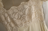 Square Neck Chiffon Lace Empire Dress Long Prom Dress Beaded Wedding Dress HZ1024