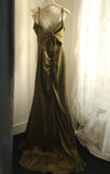 V-Neck Satin Long Prom Dress Elegant Spaghetti Strap Formal Dress HZ1024