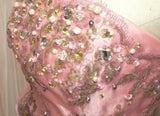 Pink Strapless Satin Tulle Sequin Beaded Diamond Long Ball Gown HZ1024