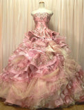 Pink Strapless Satin Tulle Sequin Beaded Diamond Long Ball Gown HZ1024