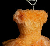 Orange Strapless Evening Dress Tulle Long Ball Gown HZ1024