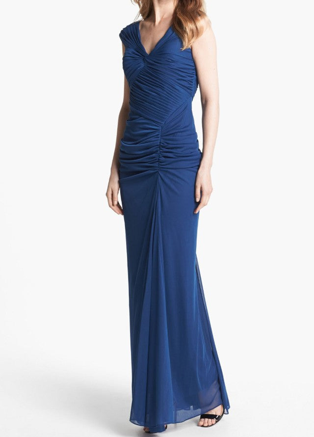 Midnight Blue Mermaid Gown ??V Neck Pretty Prom Dress for Events&Party HZ1024