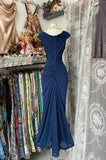Midnight Blue Mermaid Gown ??V Neck Pretty Prom Dress for Events&Party HZ1024