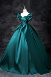 A-Line Off the Shoulder Satin Long Prom Dress, Elegant Evening Dress HZ1024