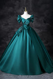 A-Line Off the Shoulder Satin Long Prom Dress, Elegant Evening Dress HZ1024