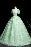 A-Line Tulle Beaded Sequin Long Prom Dress, Beautiful 3D Butterfly Evening Dress HZ1024