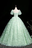A-Line Tulle Beaded Sequin Long Prom Dress, Beautiful 3D Butterfly Evening Dress HZ1024