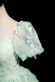 A-Line Tulle Beaded Sequin Long Prom Dress, Beautiful 3D Butterfly Evening Dress HZ1024