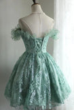 A-Line Tulle Beading Sequins Short Prom Dress Homecoming Dress HZ1024