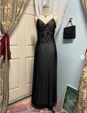 Blue Mermaid Spaghetti Strap Tulle Beading Long Prom Dress V-Neck Vintage Party Dress HZ1024
