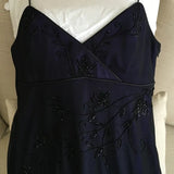 Blue Mermaid Spaghetti Strap Tulle Beading Long Prom Dress V-Neck Vintage Party Dress HZ1024