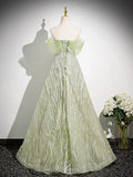 A-Line Off the Shoulder Glittering Tulle Sequins Long Prom Dress Sweet 16 Dress HZ1024