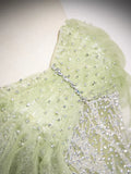 A-Line Off the Shoulder Glittering Tulle Sequins Long Prom Dress Sweet 16 Dress HZ1024