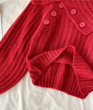 Cute V Neck Long Sleeve Sweater HZ1024