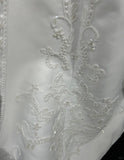 Spaghetti Strap Beaded Satin Long Prom Dress White Wedding Dress Graduation Prom Dress HZ1024