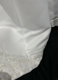 Spaghetti Strap Beaded Satin Long Prom Dress White Wedding Dress Graduation Prom Dress HZ1024