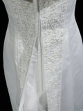 Spaghetti Strap Beaded Satin Long Prom Dress White Wedding Dress Graduation Prom Dress HZ1024