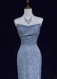 Strapless Sequined Long Prom Dress Elegant Formal Evening Dress HZ1024