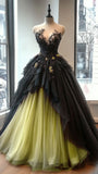 Sweetheart Neck Beaded Tulle Long Prom Dress for Quinceanera Lace Applique Wedding Dress HZ1024