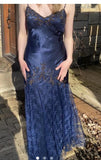 Spaghetti Straps Lace Beaded Prom Dress Graduation Prom Dress Adult Ceremony Dress HZ1024