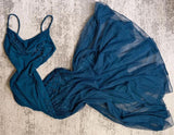 Spaghetti Strap Chiffon Beaded Appliqu¨¦ Long Prom Dress Evening Dress HZ1024