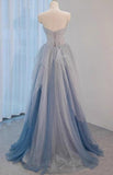 Sweetheart Neck Sequined Tulle Long Prom Dress Birthday Dress Graduation Prom Dress HZ1024