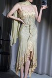 Bodycon Dress Beautiful Spaghetti Straps Chiffon Sequin Long Prom Dress Evening Dress HZ1024