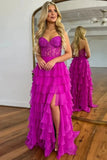 Sweetheart Neck Chiffon Lace Blue Long Prom Dress, Blue Long Graduation Dress HZ1024