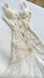 Yellow Mermaid Tulle Chiffon Long Prom Dress Pretty Birthday Dress HZ1024