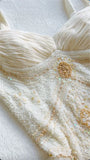 Yellow Mermaid Tulle Chiffon Long Prom Dress Pretty Birthday Dress HZ1024