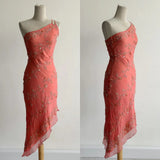 Light Green Simple Bodycon Party Dresses Elegant One Shoulder Chiffon Applique Beaded Prom Dress HZ1024