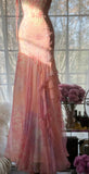 Pink Spaghetti Strap Mermaid Party Dresses Fairytale Chiffon Beaded Long Prom Dresses HZ1024