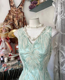 Mermaid V-neck Satin Tulle Long Prom Dress HZ1024