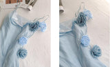 Blue Bodycon Dress Spaghetti Strap Chiffon Long Prom Dress Graduation Prom Dress HZ1024