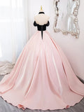 Sweetheart Neck Satin Pink Long Prom Dress, Pink Long Formal Dress HZ1024