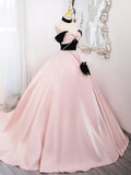 Sweetheart Neck Satin Pink Long Prom Dress, Pink Long Formal Dress HZ1024