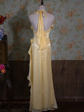Simple Bodycon Dress Spaghetti Strap Chiffon Long Prom Dress Applique Graduation Prom Dress HZ1024