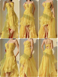 A-Line One Shoulder Chiffon Long Prom Dress Sweet Layered Birthday Dress HZ1024