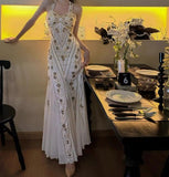 Halter Neck Tulle Beading Vintage Long Prom Dress Birthday Dress HZ1024