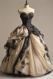 Sweetheart Neck Chiffon Beaded Long Prom Dress Retro Applique Adult Ceremony Dress HZ1024