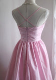 Spaghetti Strap Satin Long Bridesmaid Dress Birthday Quinceanera Dress Prom Dress HZ1024