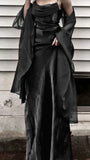 Dark Green Prom Dress Spaghetti Strap Chiffon Evening Gown with Shawl HZ1024