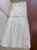 Bodycon Dress Strapless Chiffon Long Prom Dress Simple Evening Dress HZ1024
