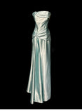 Bodycon Dress Strapless Satin Long Prom Dress Simple Evening Dress HZ1024
