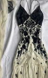 Spaghetti Strap Chiffon Applique Long Prom Dresses Temperament Party Dresses HZ1024