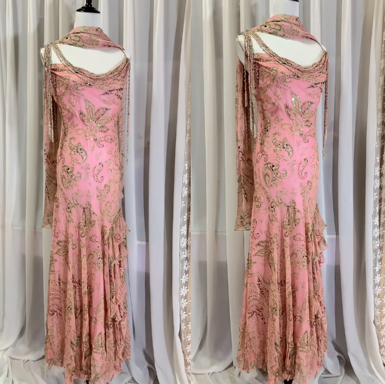 Fairytale Pink Spaghetti Straps Mermaid Evening Gowns Vintage Elegant Beaded Silk Long Prom Dress Guest Dresses HZ1024