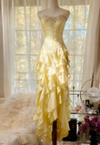 ??Elegant Strapless Chiffon Applique Long Tiered Prom Dresses Backless Party Dresses HZ1024