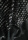 Black Spaghetti Strap Chiffon Long Prom Skirt Polka Dot Evening Dress HZ1024